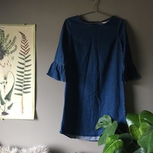 Dark Denim Flare-Sleeve Dress | 6